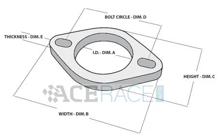 2.750" ID 2-Bolt Exhaust Flange 304 Stainless - Image 2