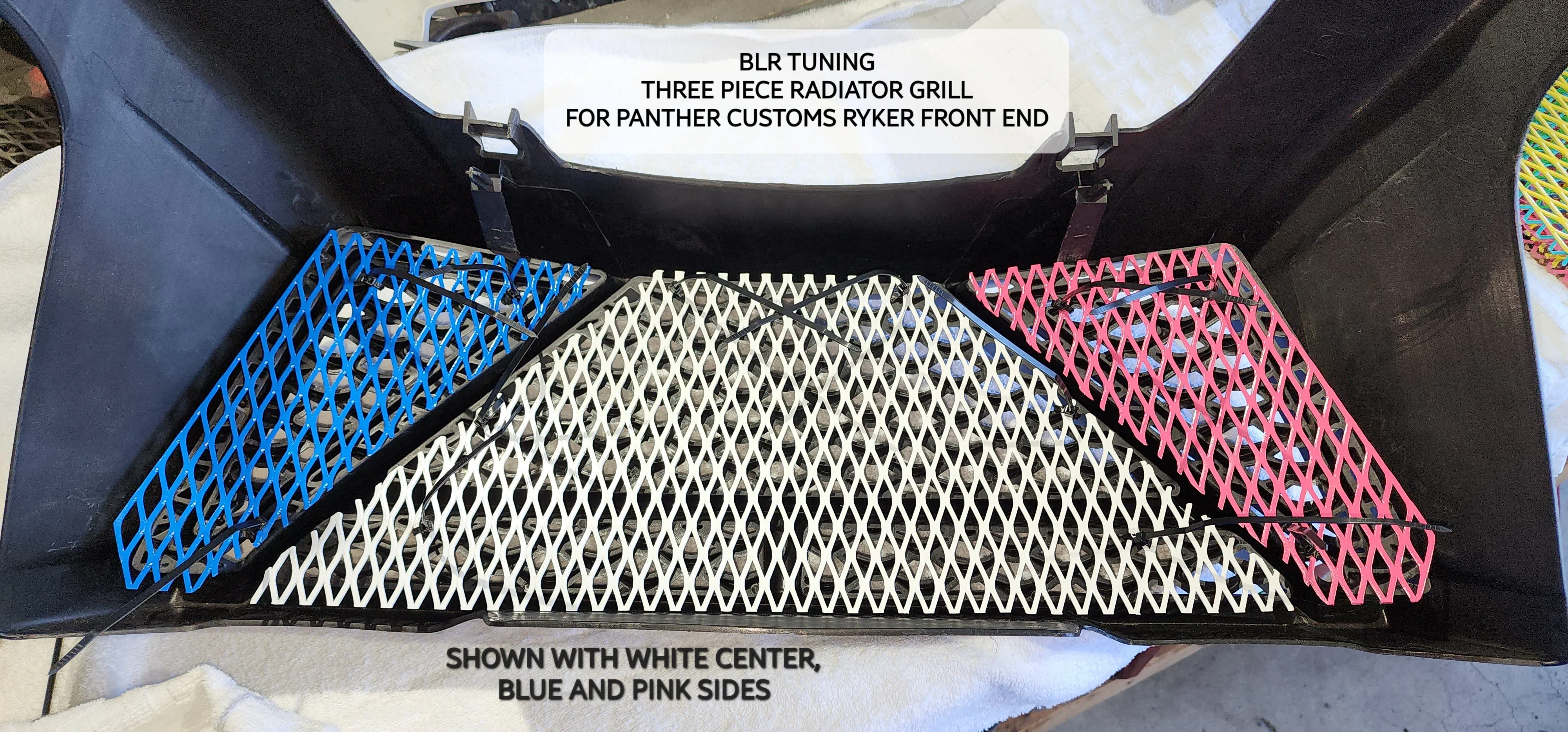THREE PIECE RADIATOR PROTECTIVE GRILL FOR PANTHER CUSTOMS RYKER FRONT END - Image 6